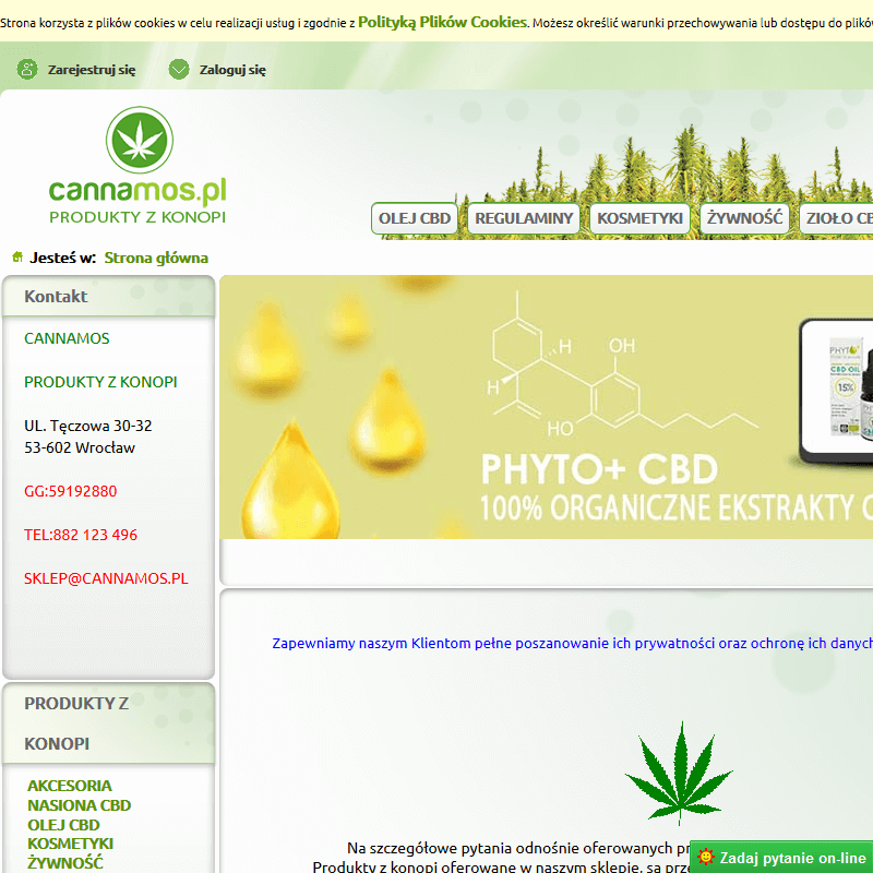 Konopie indyjskie - Sklep