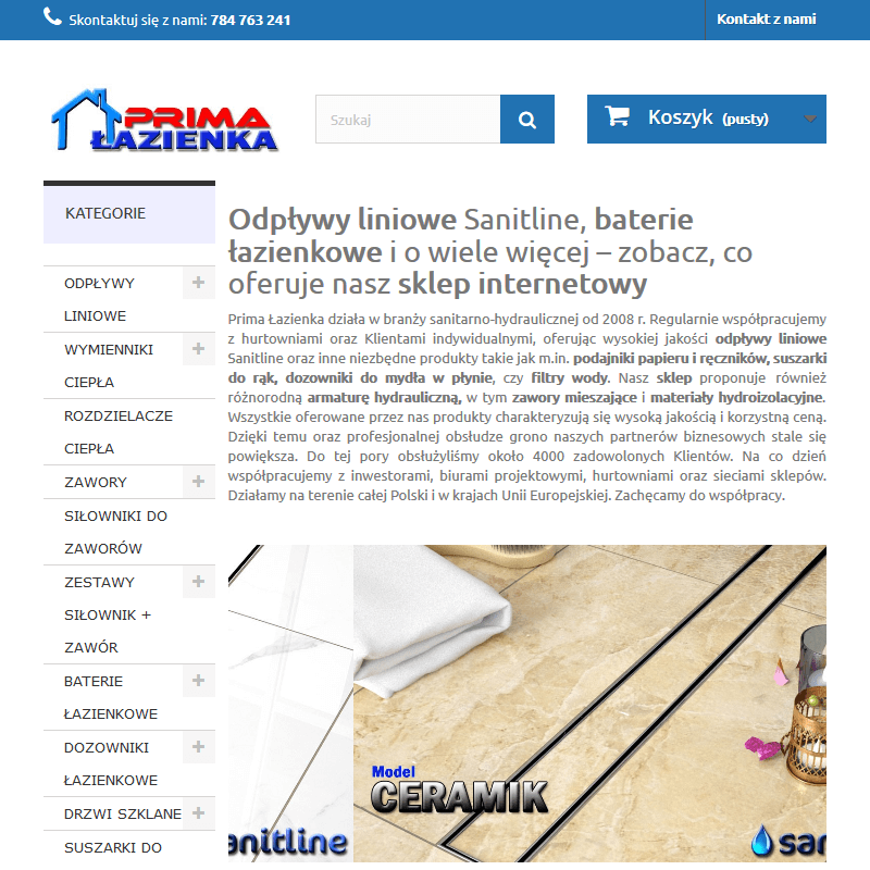 Odpływ liniowy do prysznica